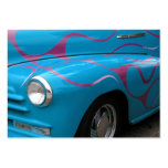 Camión retro del azul de la tarjeta de visita