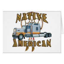 Camionero del nativo americano tarjeton