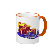 Camiones grandes del arte pop taza de café