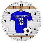 Camisa adaptable del fútbol (azul)