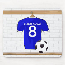 Camisa adaptable del fútbol Mousepad (azul) Alfombrilla De Raton