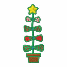 Camisa bordada árbol de navidad de las mujeres del