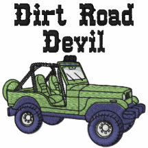 Camisa bordada auto del diablo del camino de tierr