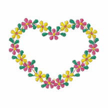Camisa bordada corazón floral polo enbordado