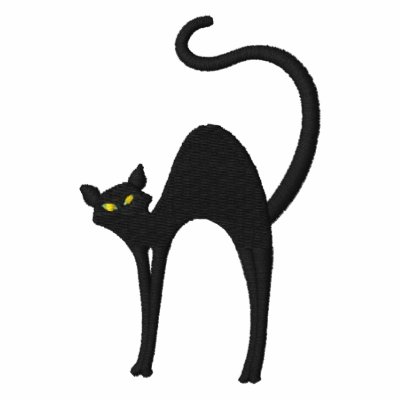 Camisa bordada del gato negro