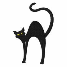Camisa bordada del gato negro