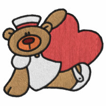 Camisa bordada enfermera del oso de peluche