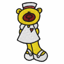 Camisa bordada enfermera linda del oso de peluche polo enbordado