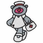 Camisa bordada enfermera rosada del oso de peluche sudadera con serigrafía