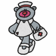 Camisa bordada enfermera rosada del oso de peluche sudadera con serigrafía
