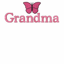 Camisa bordada mariposa rosada de las abuelas