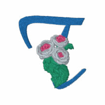 Camisa bordada monograma de los rosas de la letra 