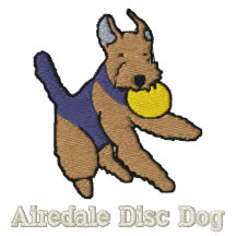 Camisa bordada perro del disco de Airedale (sudade