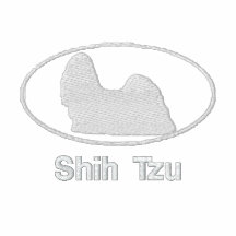 Camisa bordada Tzu oval de Shih (oscura) Polo Enbordado