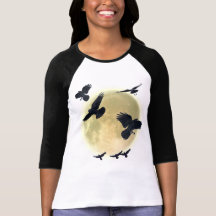 Camisa de oro de la fauna de los cuervos de la lun