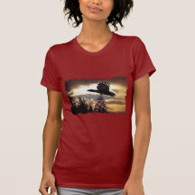 Camisa NEGRA del CUERVO y del SOL del VUELO