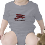 camisa roja del bebé del biplano del juguete