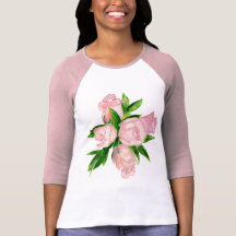 Camisa, rosas híbridos rosados