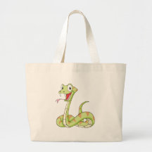 Camisa verde linda del dibujo animado de la serpie bolsa de mano