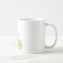 Camisa verde linda del dibujo animado de la serpie taza de café