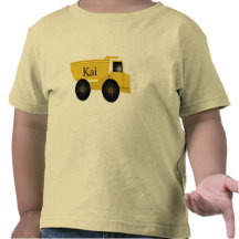 Camiseta amarilla del camión volquete de Kai