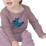 Camiseta azul del niño del conejito