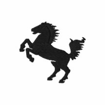 Camiseta bordada caballo negro
