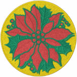 Camiseta bordada Poinsettia del navidad