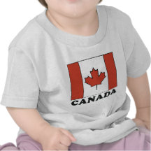 Camiseta canadiense del bebé de la bandera