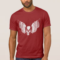 Camiseta coa alas blanco del cráneo camisetas