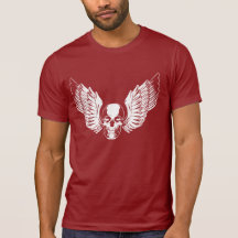 Camiseta coa alas blanco del cráneo