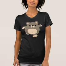 Camiseta corriente linda de las mujeres del oso de