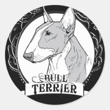 Camiseta de bull terrier pegatina redonda