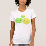 Camiseta de Kawaii del corazón de la cal del limón camisetas