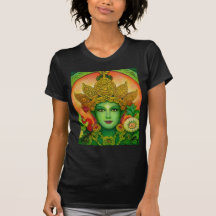 Camiseta de la cara de Tara verde de la diosa