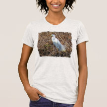 Camiseta de la garza de gran blanco