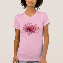 CAMISETA de los corazones del AMOR de Swirly