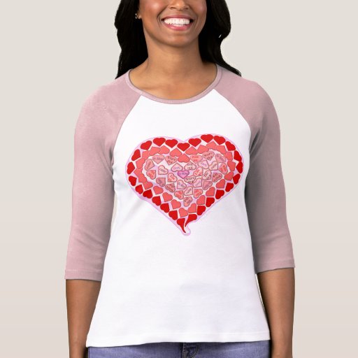 Camiseta de los corazones del caramelo