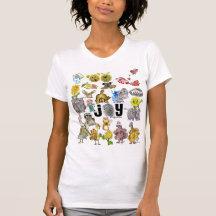 Camiseta de los dibujos animados de la alegría