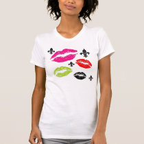 Camiseta de los labios y de la flor de lis camisetas