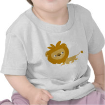 Camiseta del bebé del león del dibujo animado que 