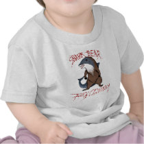 Camiseta del bebé del oso del tiburón camisetas