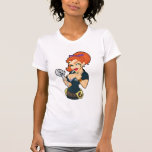 Camiseta del chica del mono de grasa