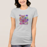 Camiseta del gato del flower power