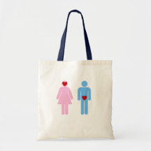 Camiseta del humor del amor de la mujer del hombre bolsa
