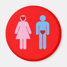 Camiseta del humor del amor de la mujer del hombre imán de nevera