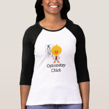 Camiseta del raglán del polluelo de la optometría