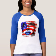 Camiseta del retrato del chica de las barras y est