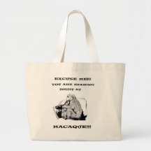 Camiseta divertida del Macaque Bolsas De Mano