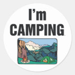 CAMISETA estoy acampando Etiquetas Redondas